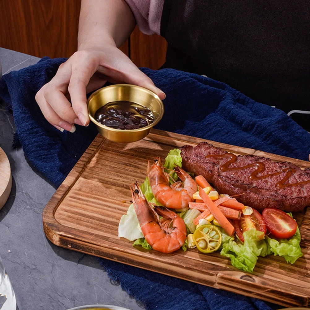 

2Pcs Sauce Dishes Stainless Steel Household Dipping Bowls Practical Convenient Sauce Storage for Home Restaurant Use