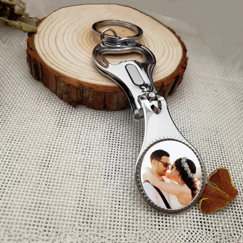 Imagem -03 - Personalizado Multifuncional Abridor de Garrafas Presente de Casamento Personalizado com Foto Favor de Festa de Aniversário Chaveiro Nail Clippers