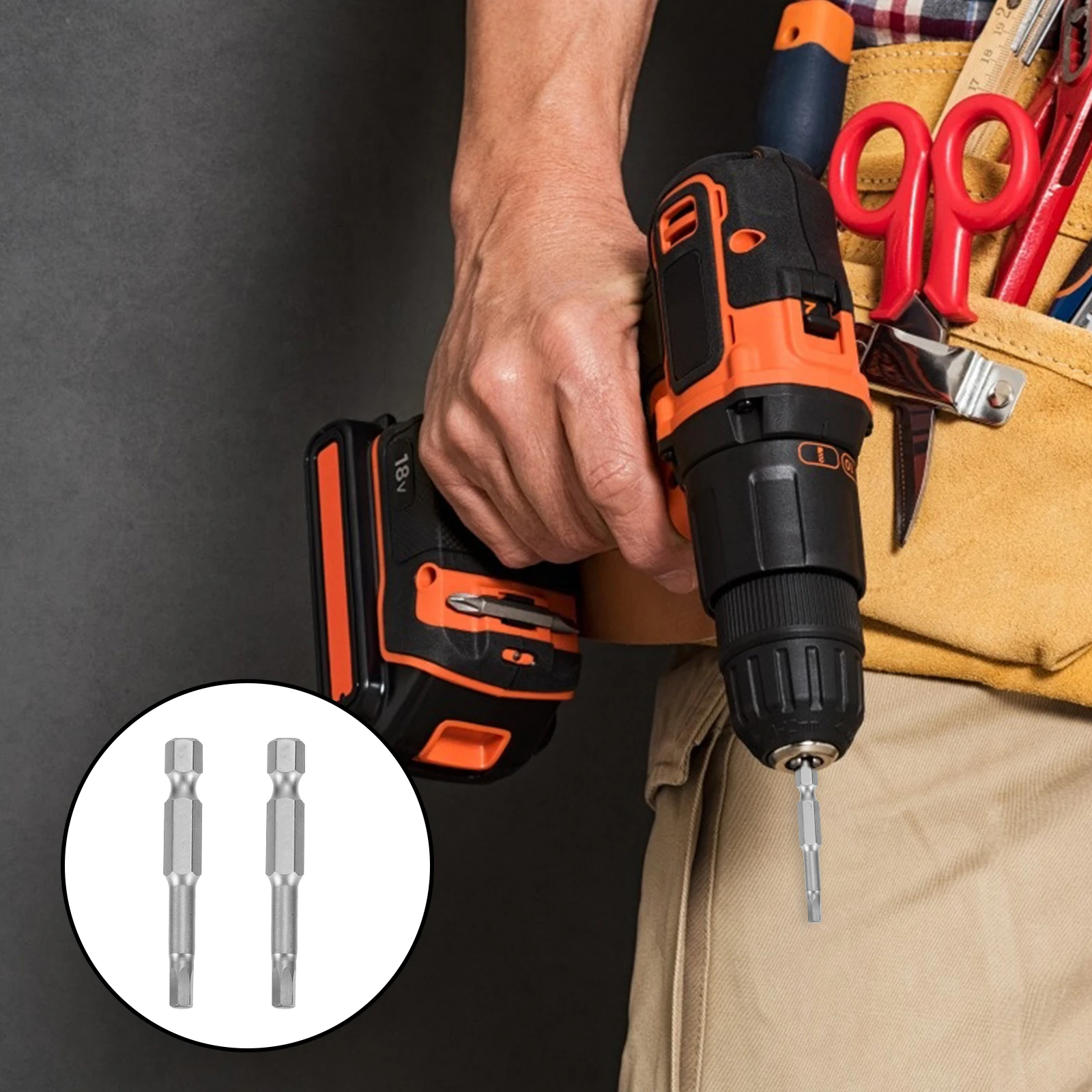 

2Pcs Electric Screwdriver Bits Steel Magnetic Precision Head Lightweight Durable Electroplated AntiRust LongUse