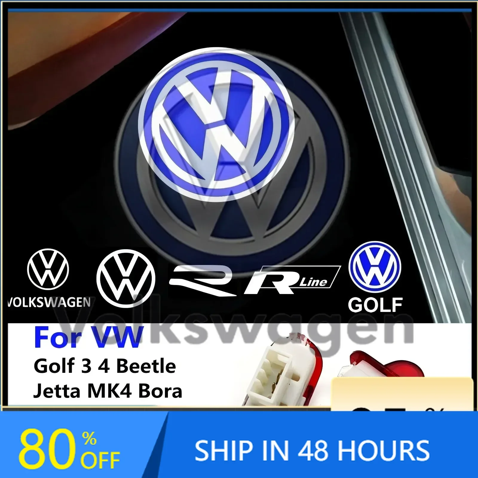 

Наклейка на автомобиль для VOLKSWAGEN, 2 шт., для VW Volkswagen Golf 3 4 Sharan Touran Lavida Caddy Beetle Jetta MK4 Bora MK3 Polo, светодиодная наклейка на дверь автомобиля