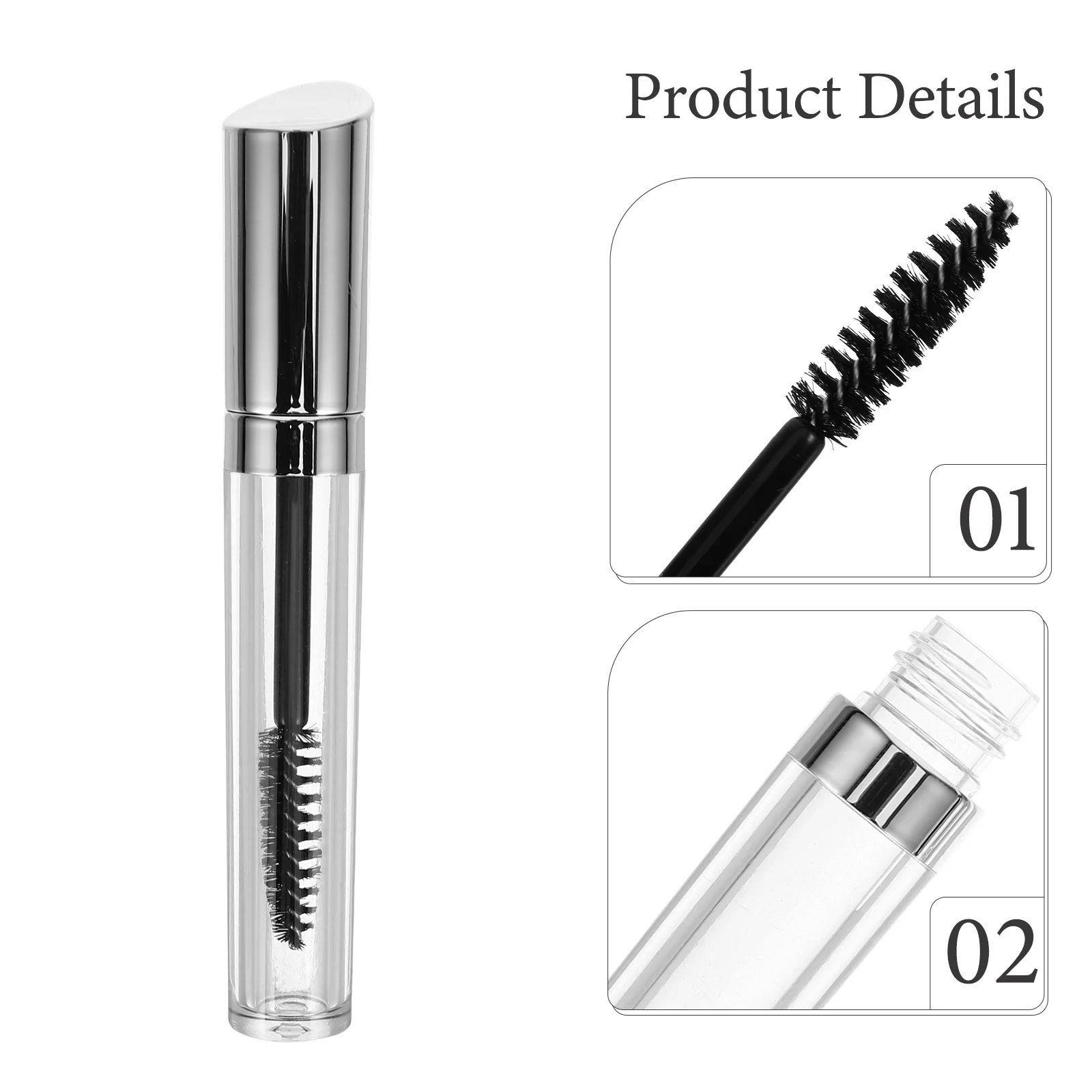 ขวดมาสคาร่าเปล่า หลอดอายไลเนอร์ ภาชนะใส่และแท่งปัดขนตาแบบเติมได้ หลอดใส