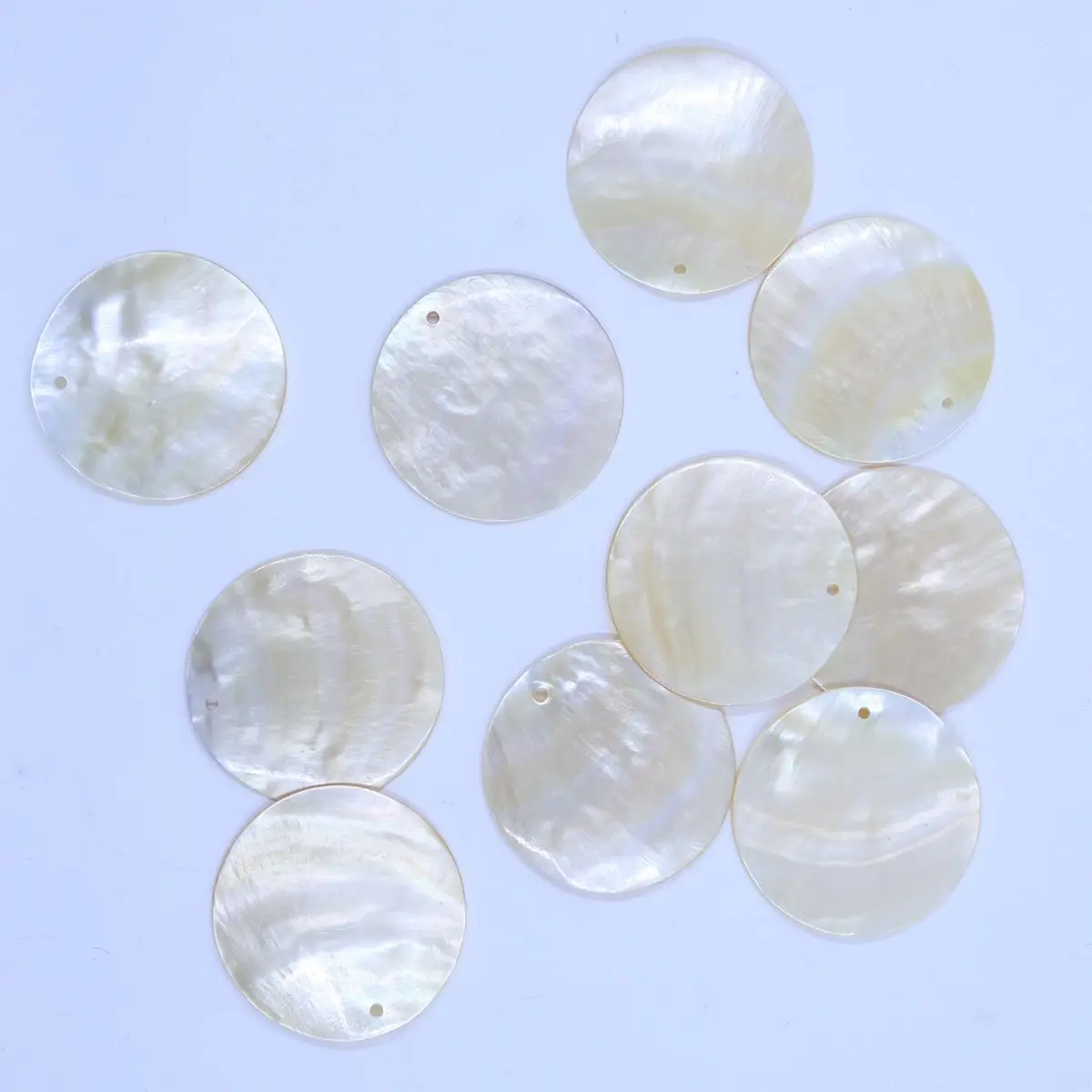 10 PCS 10mm-30mm Natural Yellow Golden Sea Shell Coin Shape loose Beads Charms Pendant DIY