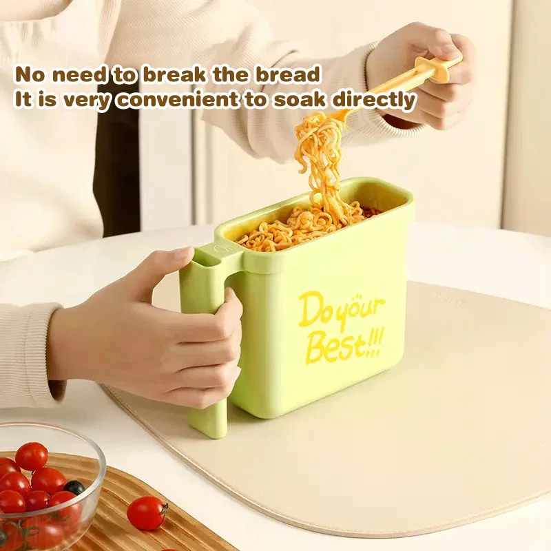 No Wash Instant Noodle Bowl Food Grade Material Direct-use Instant Noodle Bowl High-temperature Resistant Noodle Bowl Fork Lazy