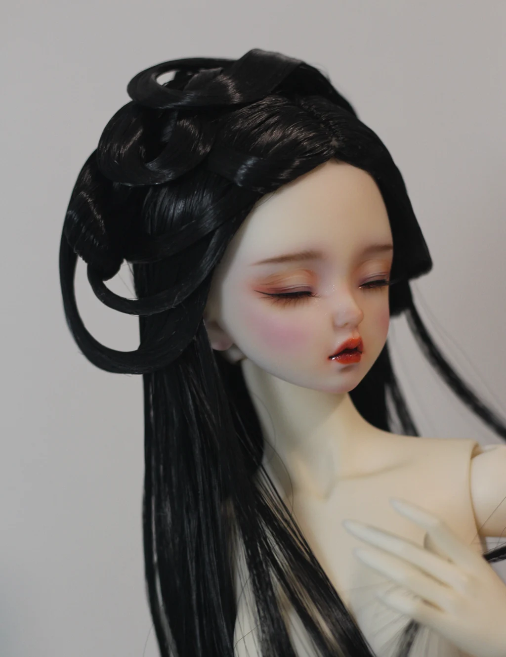 고대 코스튬 Hanfu 레트로 헤어 스타일 머리 요정 가발, 체중계 BJD 가발, MSD SD13 큰 소녀 SSDF 인형 액세서리 A1437, 1/4, 1/3