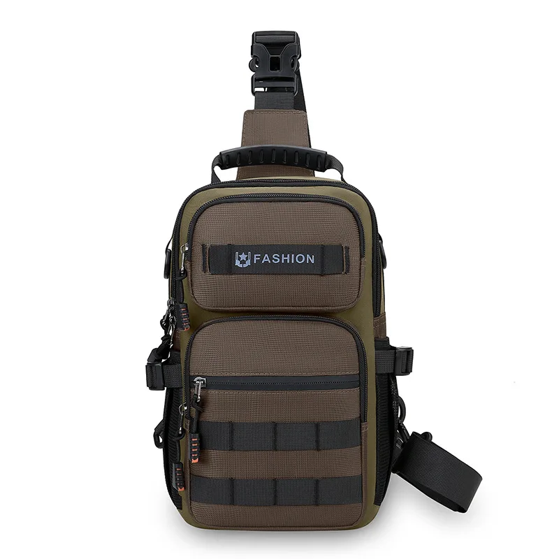 Men's multi-pocket portable chest bag outdoor tactical multi-function waterproof and wear-resistant shoulder crossbody bag 6