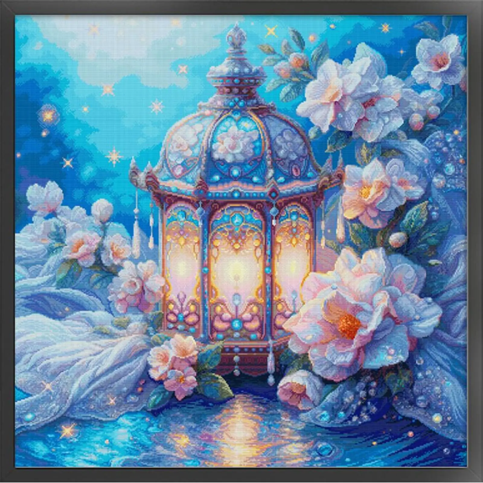 

Lantern Print Cross Stitch Kit 75x75cm DIY 14CT Egyptian Cotton Embroidery Art