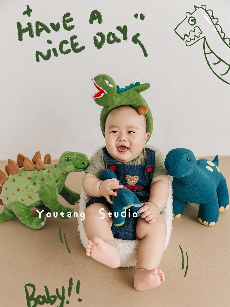 

Childrens Photography Clothing Studio Photography Theme Dinosaur Baby Baby Hundred Day Photo One Year Old Photo 신생아사진