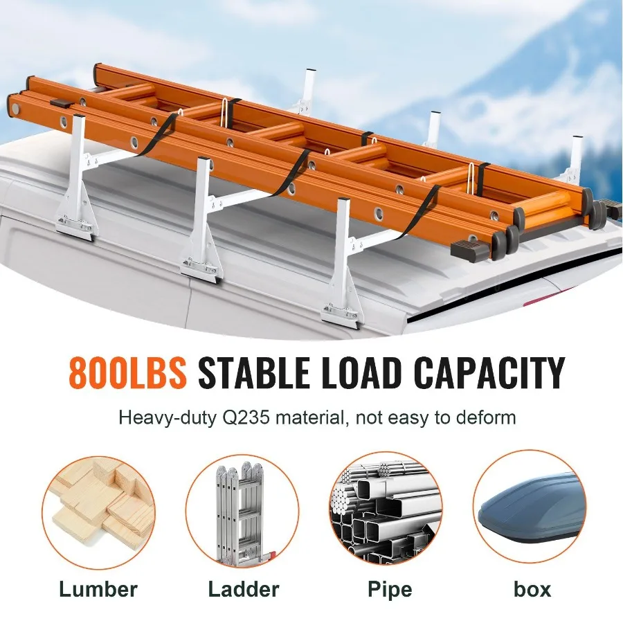 Trailer Ladder Rack Van Roof Ladder Rack 800 lbs 56.763 inch Adjustable