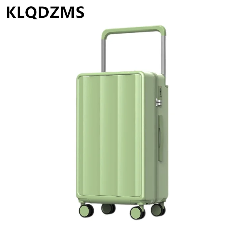 Klqdzms 20 "24" 26 "นิ้ว ABS + กระเป๋าลากอลูมิเนียมนักเรียนกระเป๋ารถเข็นชาร์จ USB แข็งแรงและทนทาน