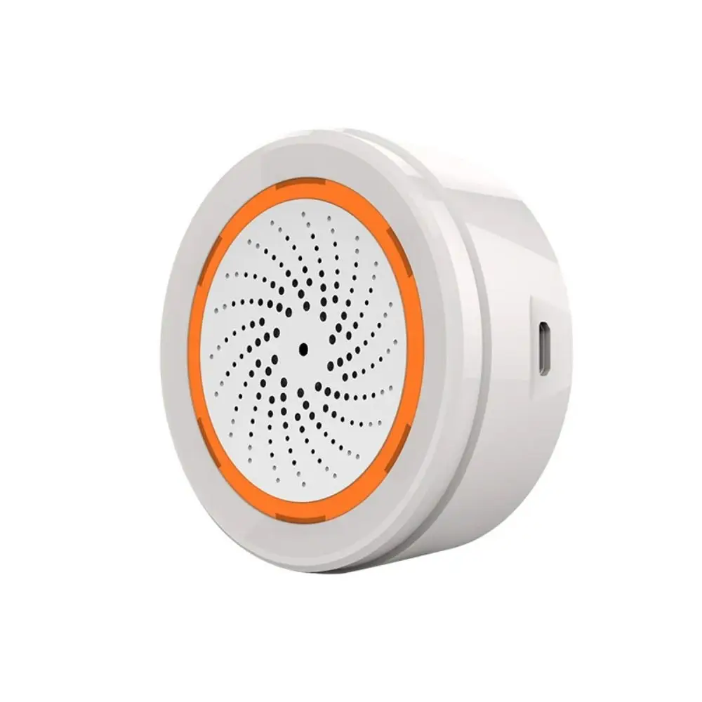 40m 90db Smart Siren Alarm Strobe Alerts Support Built-in Siren Alarm Sound Light Sensor USB Cable Power APP Remote Control