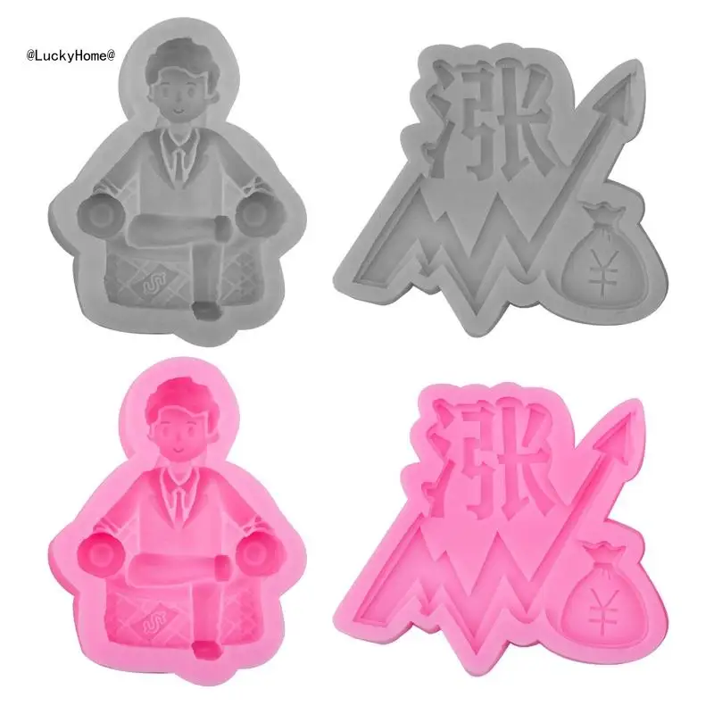 Legs up Man Money Bag Soap Molds Handmade 3D Soap Craft Kitchen Baking 11UA