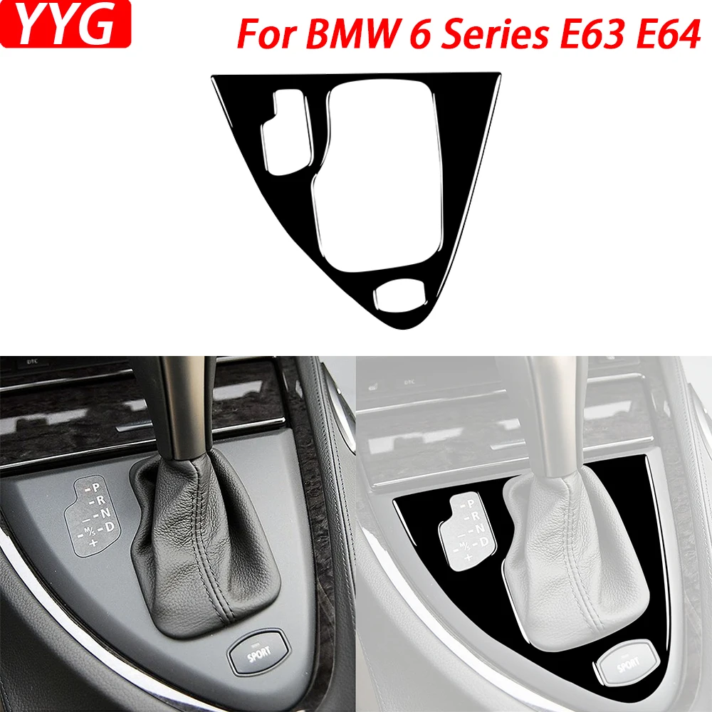 

For BMW 6 Series E63 E64 2004-2007 Car Accessories Piano Black Auto Gear Shift Panel Trim Cover Interior Sticker Modification