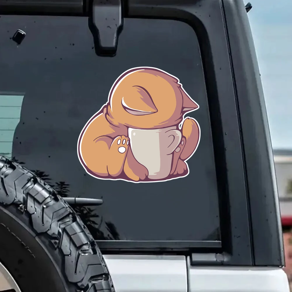Hаклейка на авто Кот спит Creative Decorative Stickers, Suitable for a Variety of Scene Decorations, Such As Cars, Trucks
