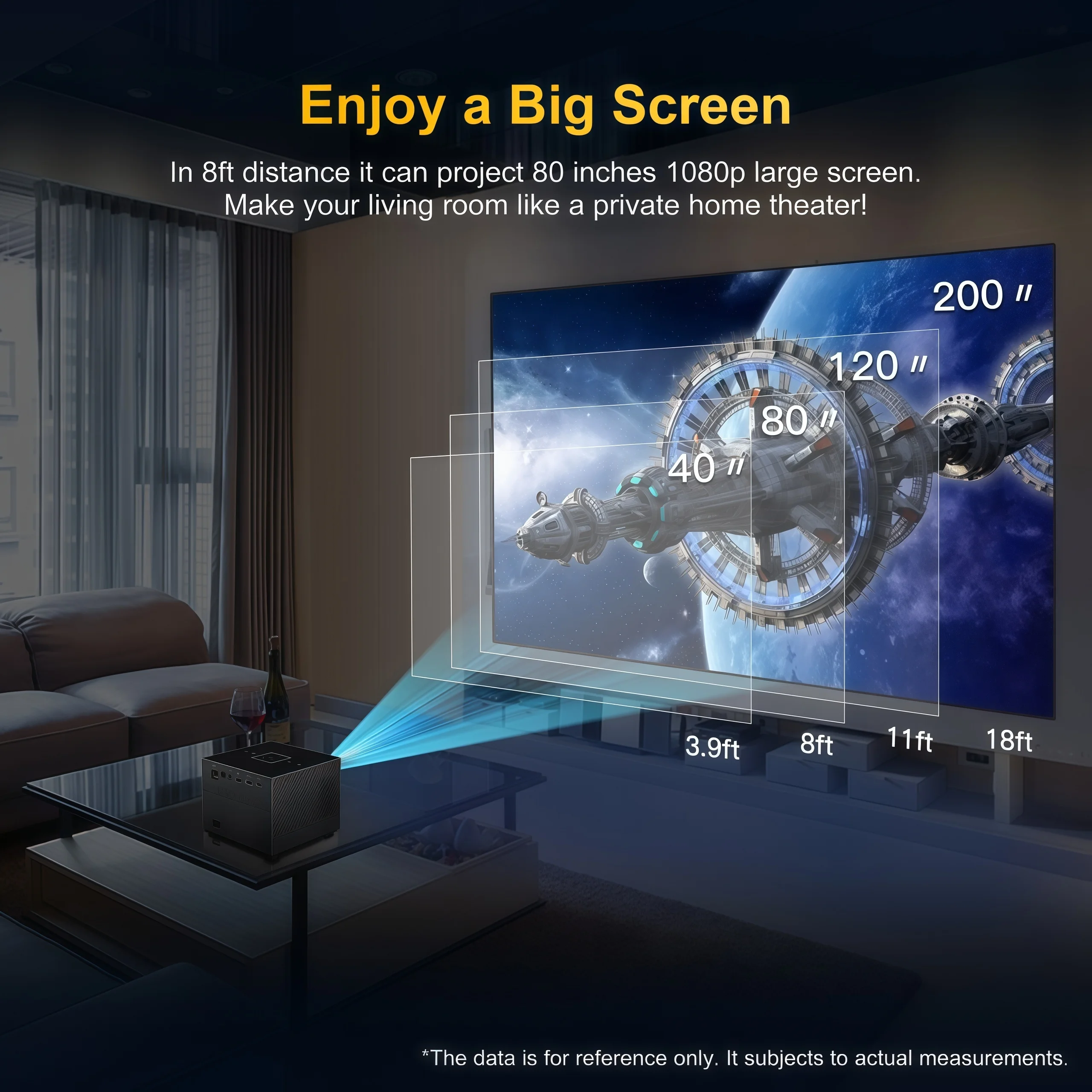 Xnano X3 Tragbarer Projektor 250ANSI Native 720P Unterstützt 4K Elektrischer Fokus Auto-Keystone Android 11 Dual-WLAN Bluetooth ARGB-Licht Heimkino-Beamer für Schlafzimmer Gaming und Streaming – Detail 11