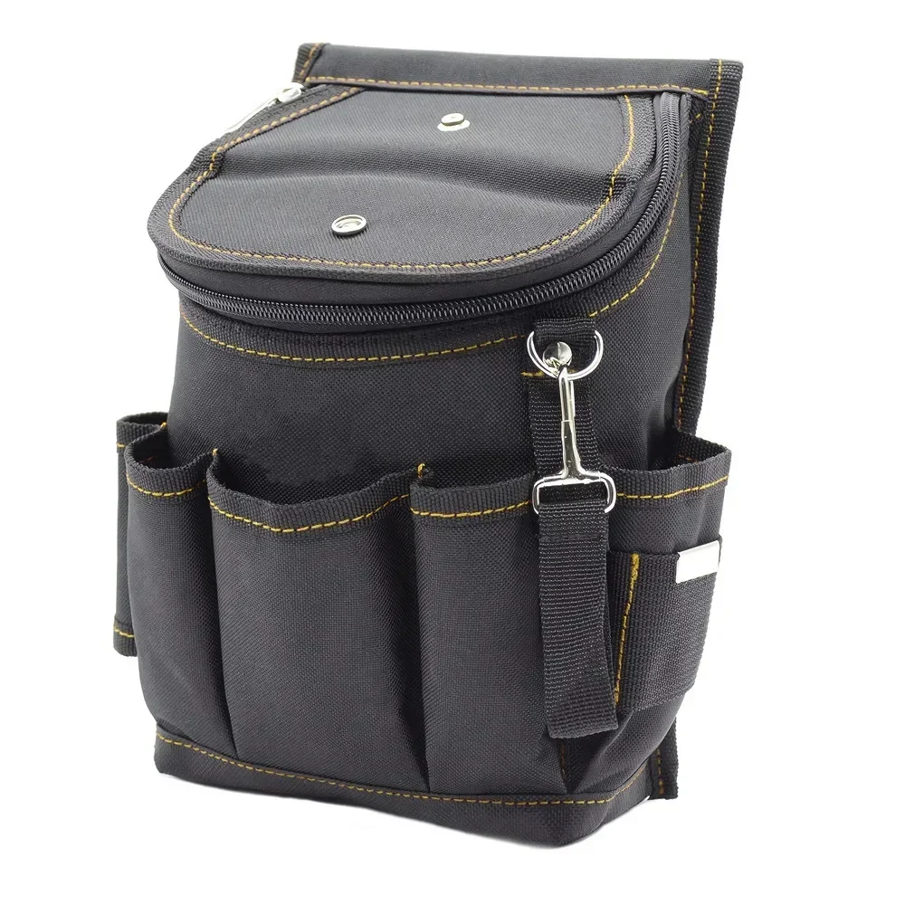 Tool Belt Bag with Tape Strap Hammer Pliers Holder Storage Tool Organizer for Electrician Carpenter Clip on Belt Work Pouch Bag