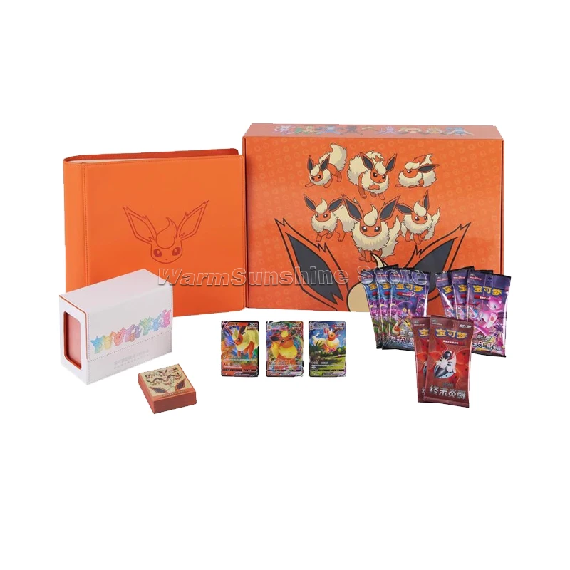 Pokemon Card Eevee Advanced Gift Box Thunder Eevee Fire Évoli Water Evoli Nine-color Convergence Original Packs Children Toys