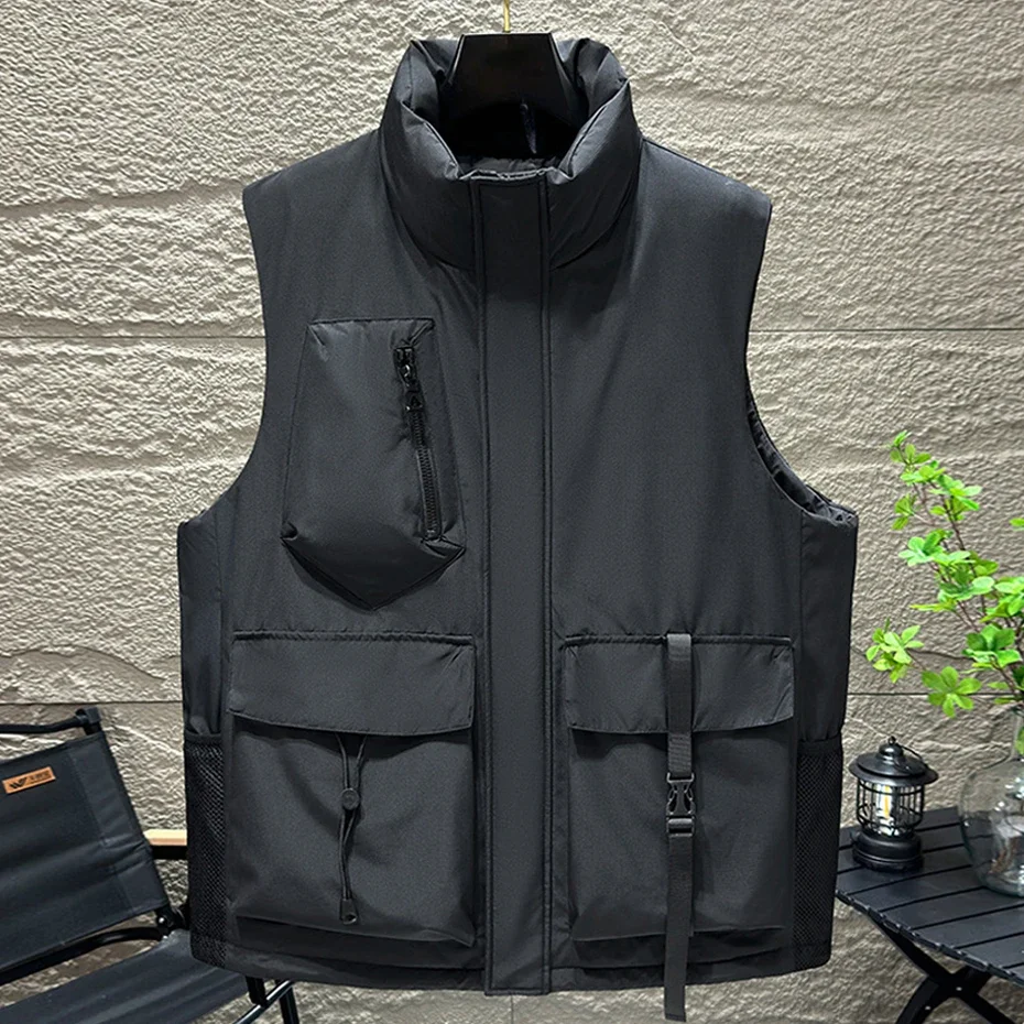 

DIANRUO осенне-зимний толстый жилет для мужчин, большие размеры 8XL, жилеты-карго с несколькими карманами, куртка без рукавов, модный повседневный камуфляжный жилет, мужской