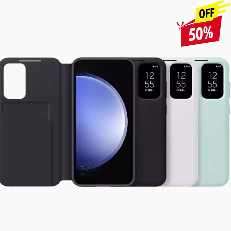 

For Samsung Galaxy A54 5G Smart View Wallet Case for Galaxy S23FE S-View Wallet Flip Phone Case Card Holder Slot
