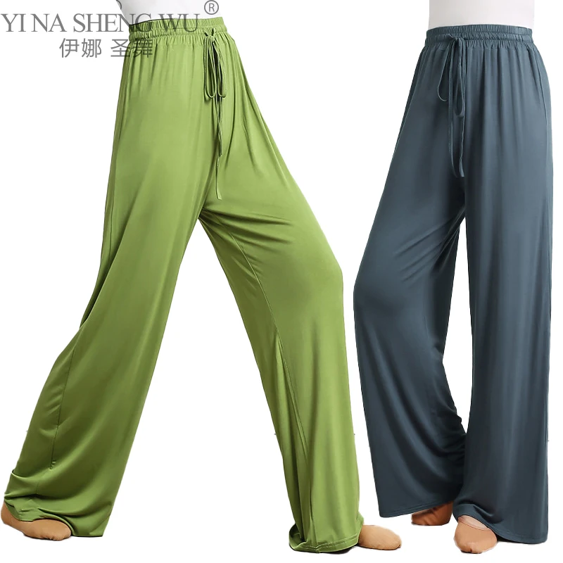 Classic Dance Pants Women Modal Modern Dance Wide Leg Pant Soft Yoga Body Rhyme Ballet Trainning Trousers Drawstring Elegant 3XL