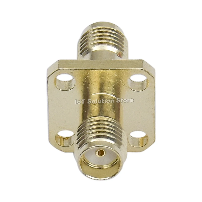 RF Coaxial Female SMA to SMA Flange Connector Converter Joint Adapter 24mm Total Length