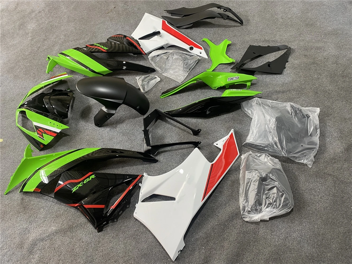 Motorcycle Fairings Kit fit for ZX-6R 2009 2010 2011 2012 ZX6R zx 6r 636 09 10 11 12 fairing tank cover set black Y1