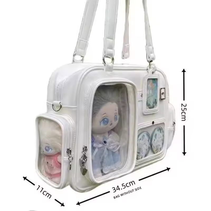 Japanese Tote Bag Fashion Concert Shoulder Bag Student Backpack Transparent Multi-pocket Messenger Bag Zipper Storage Pain Bag - Image 6
