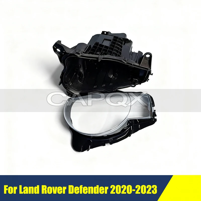 Front Bumper Headlight Shell For Land Rover Defender 2020-2023 Cover Shade Head Lamp Glass Head Light Lens Caps