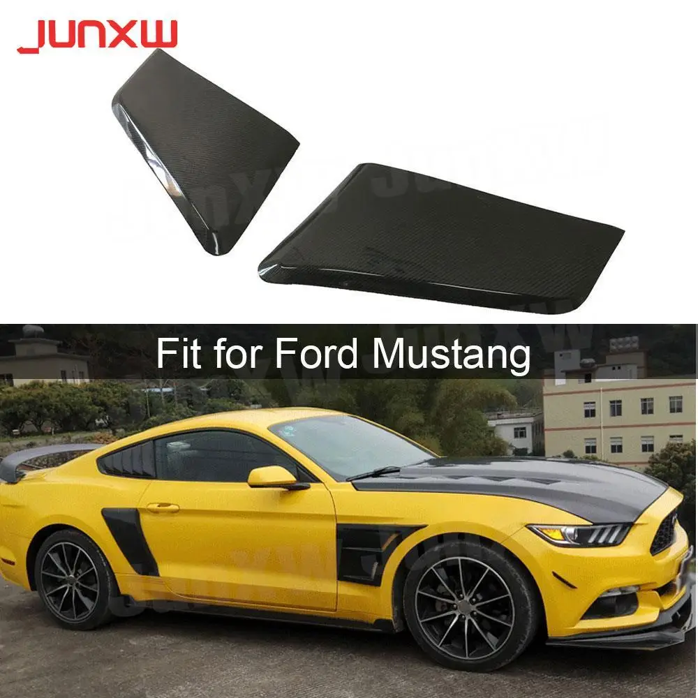 

Carbon Fiber Rear Fender Decorative Scoops Guards for Ford Mustang Coupe 2-Door 2015 2016 2017 Protector Plates FRP