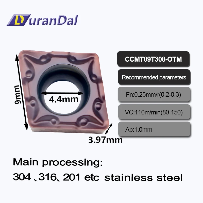 

High Quality CCMT09T304 LP1010 Internal Turning Tool Carbide Insert CNC Lathe Machining Stainless Steel