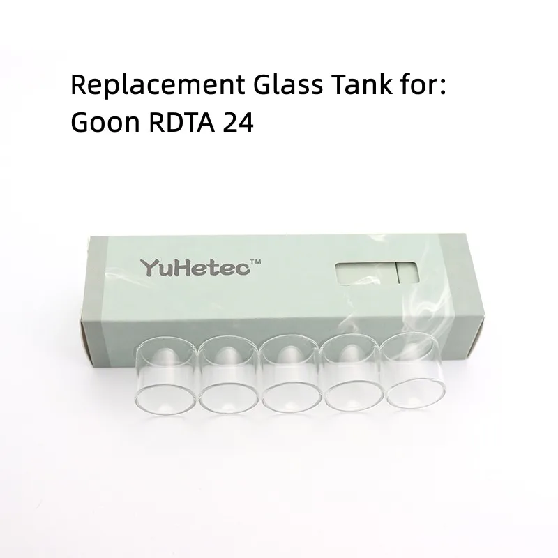 หลอดแก้วสำหรับ5ชิ้น yuhetec อะไหล่ถังแก้วสำหรับ Goon rdta 24ถังอุปกรณ์เสริมเครื่องจักร24มม.