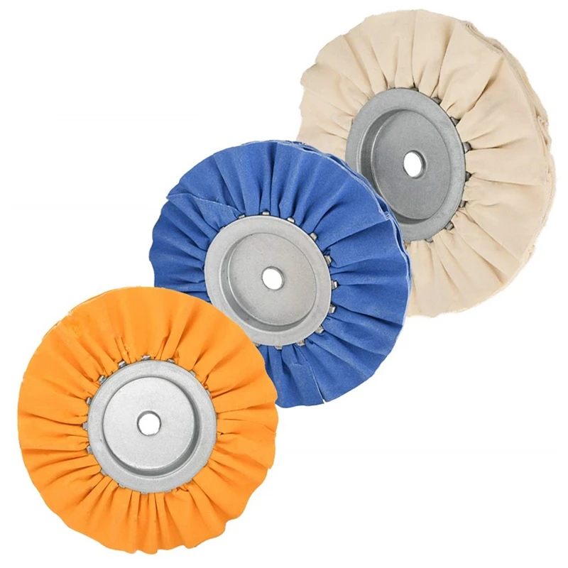 8 Inch Airway Buffing Wheel,5/8 Inch Arbor Hole, Hard Polishing For Angle Grinder, 2PCS