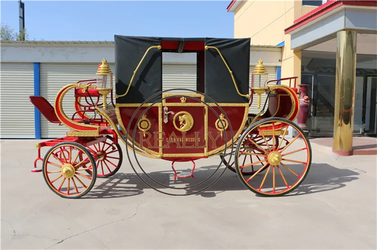 Princess Cinderella Pumpkin Car Luxury Horse Saddle Royal Golden Carriage Wedding Carriages