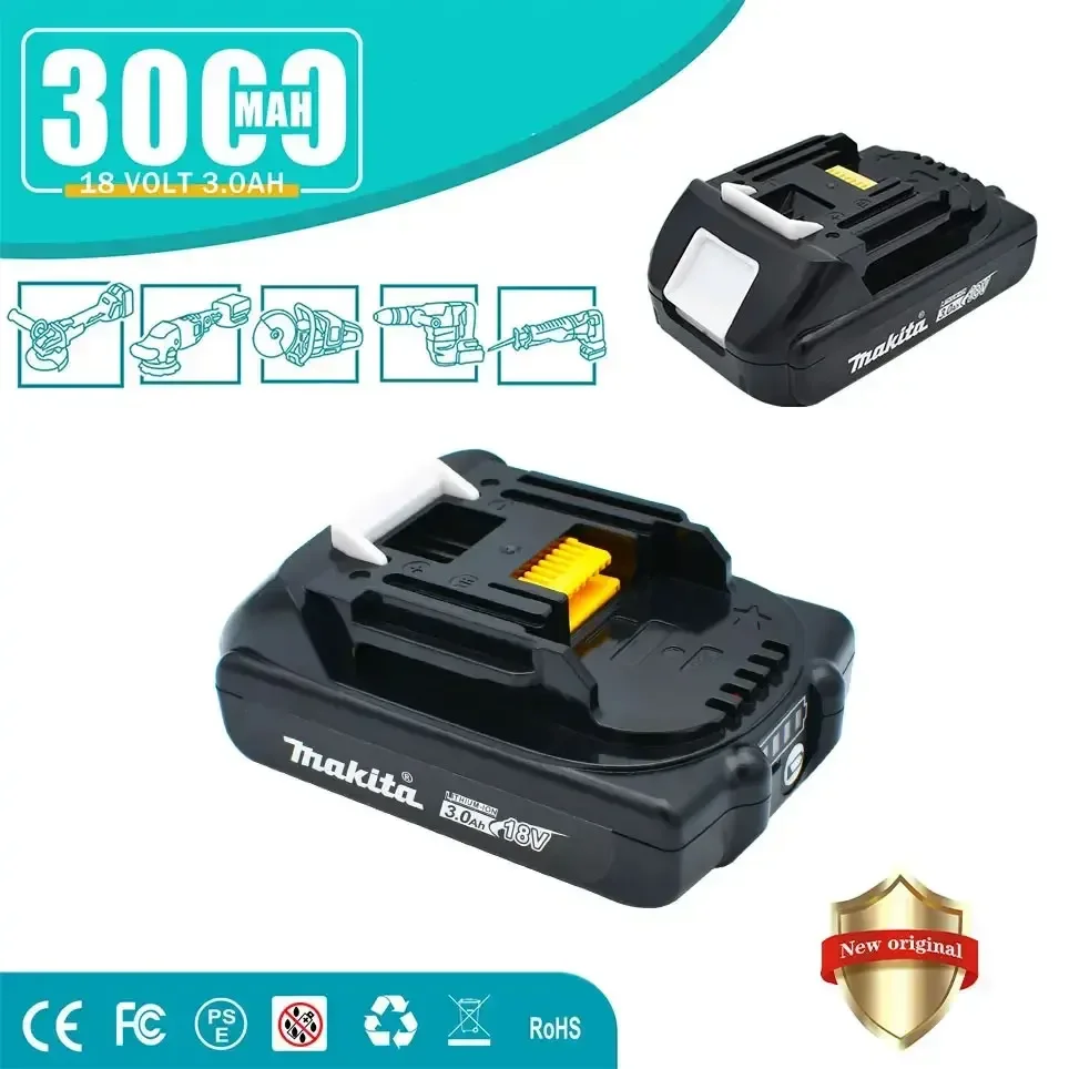 Makita Rechargeable 18V 3.0Ah Li-Ion Battery For Makita BL1830 BL1815 BL1860 BL1840 194205-3 Replacement Power Tools Battery