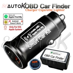 Universal GPS Tracker Car OBD Charger Cigarette Lighter USB Type-C for Auto Iphone Ipad GPS Locator Find My Apple Official App