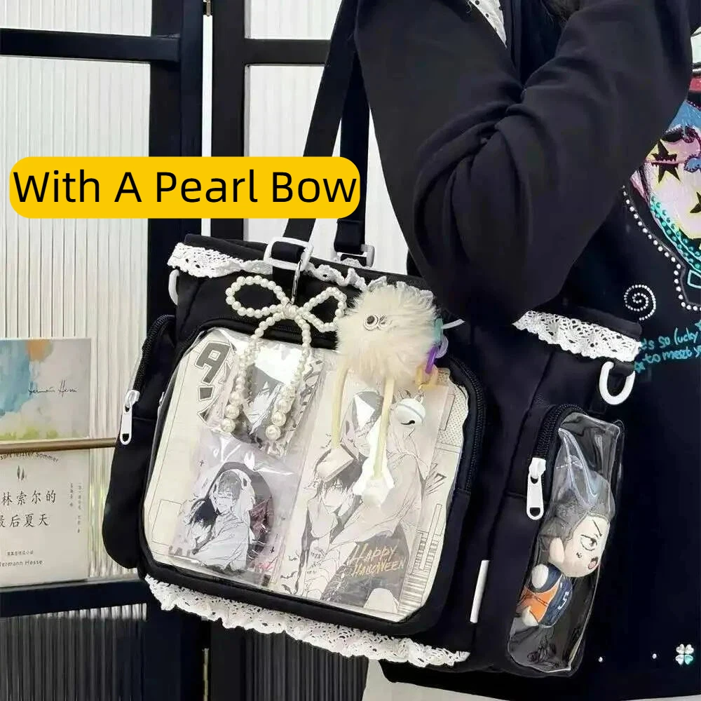 

New Y2K Cute Ulzzang Ita Bag Sweet Girl High Quality Shoulder Tote Bag Large Capacity Crossbody Casual Bag DIY Display Handbags