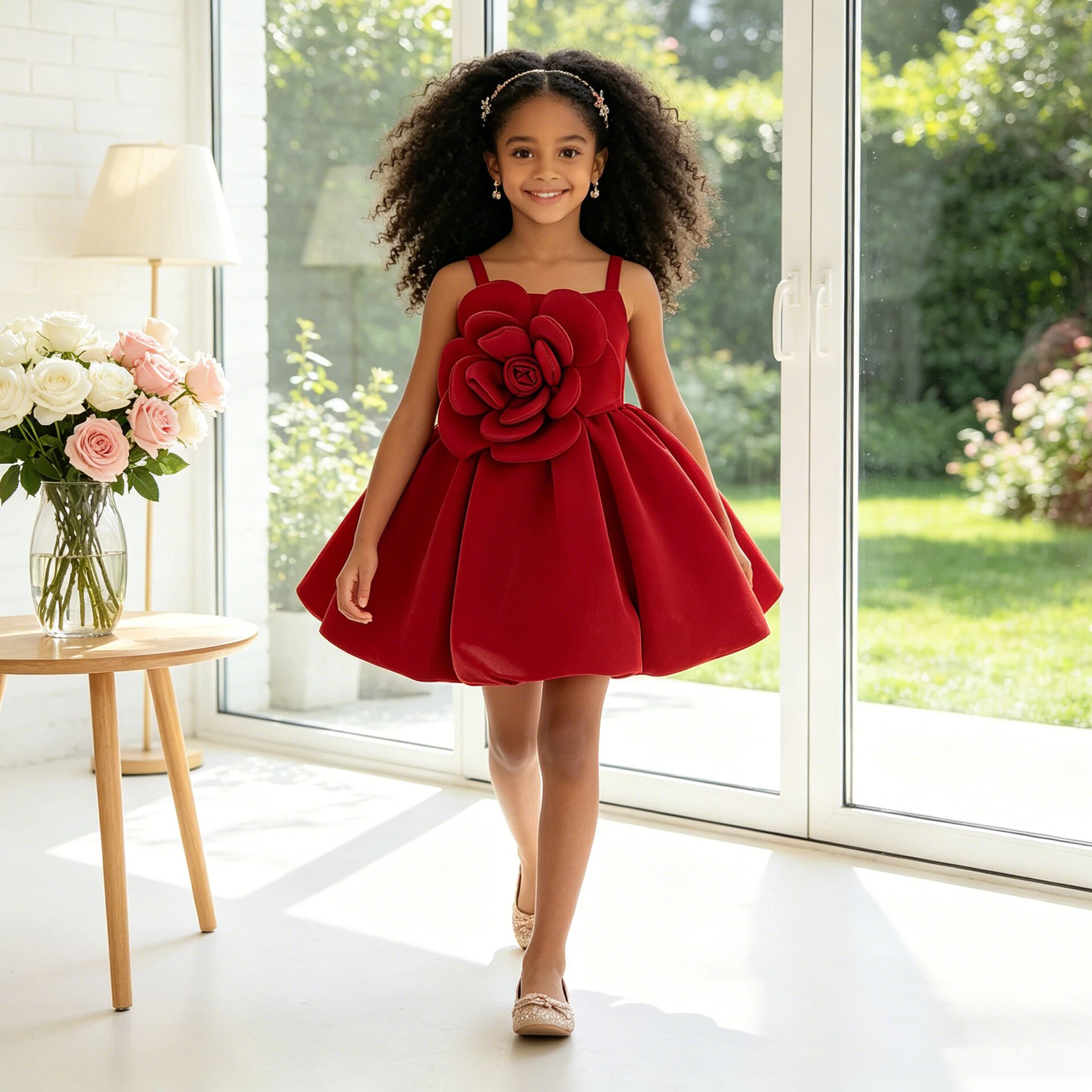 Sommerliches Blumen-Hochzeitskleid für Mädchen, Elegantes Brautjungfernkleid, Geburtstags-Prinzessinnenkleid, Abendkleid für Mädchen, Weihnachtskostüm