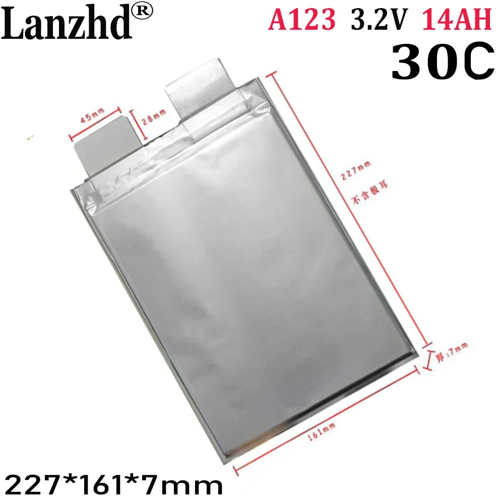 

1-13PCS 3.2V lifepo4 A123 14AH prismatic pouch cell 20C discharge rate lithium ion battery A123 14000mAh lifepo4 battery cells