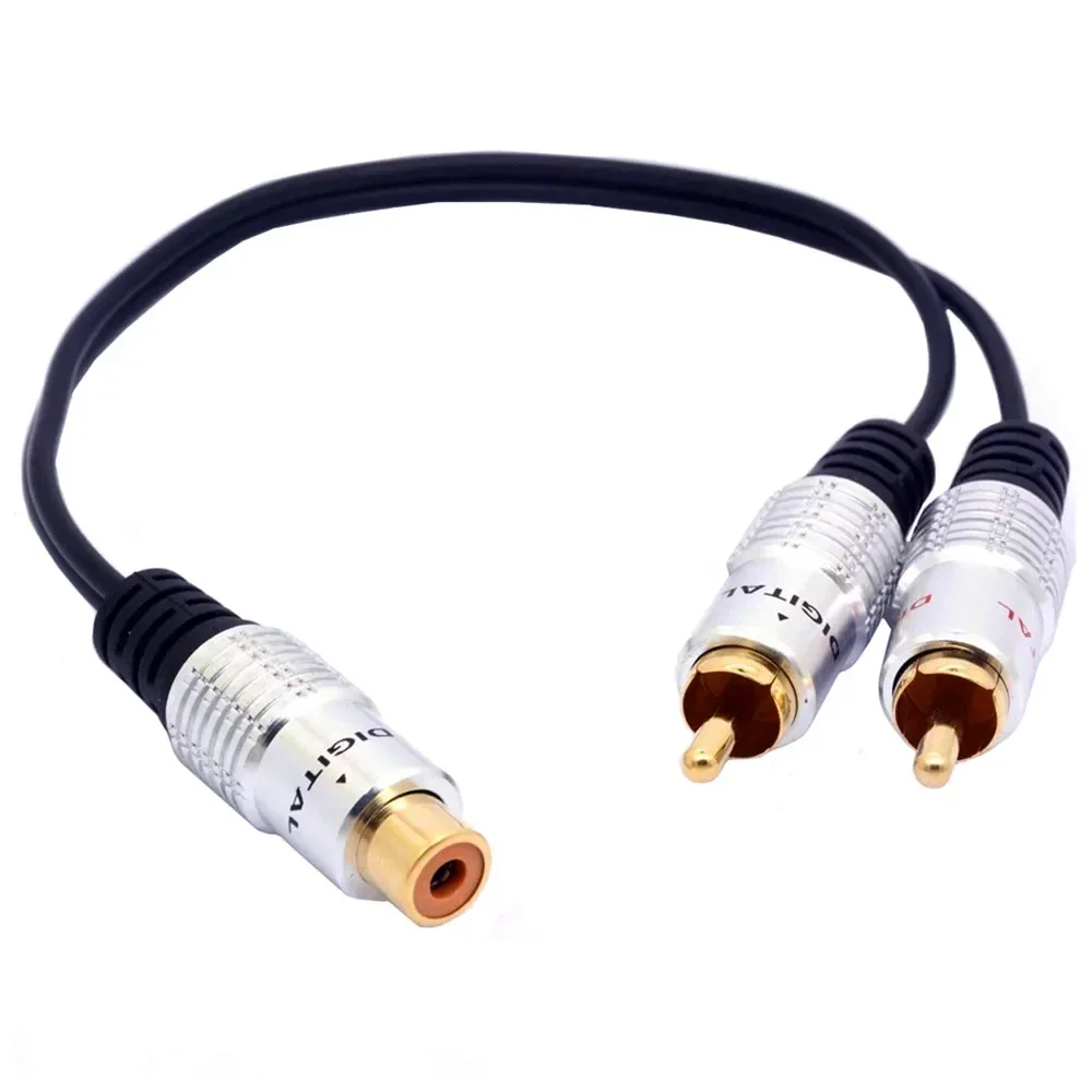 RCA Y Adapter 1 ERE RCA Female to 2 RCA Male Splitter Cable for Audio Amplifier Subwoofer(RCA Female to 2 Male)