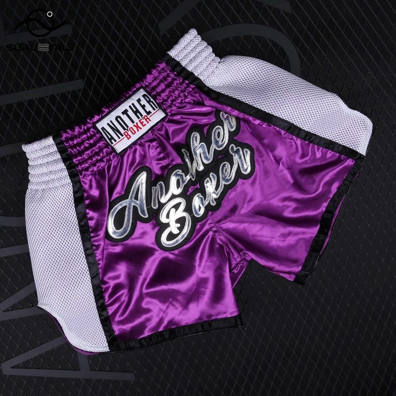 Muay Thai Shorts Men Women Kids Pink Boxing Training Kickboxing Pants Breathable MMA Shorts Combat Martial Arts Fight Clothing