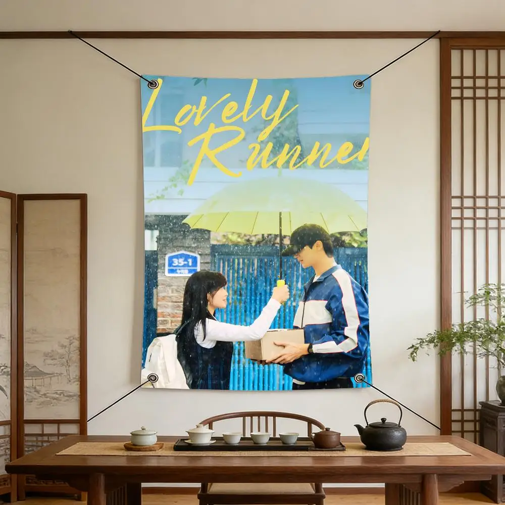 Drama L-Lovely Runner Flags Warm Home Flag 4 Grommets Wrinkle Free Indoor Outdoor