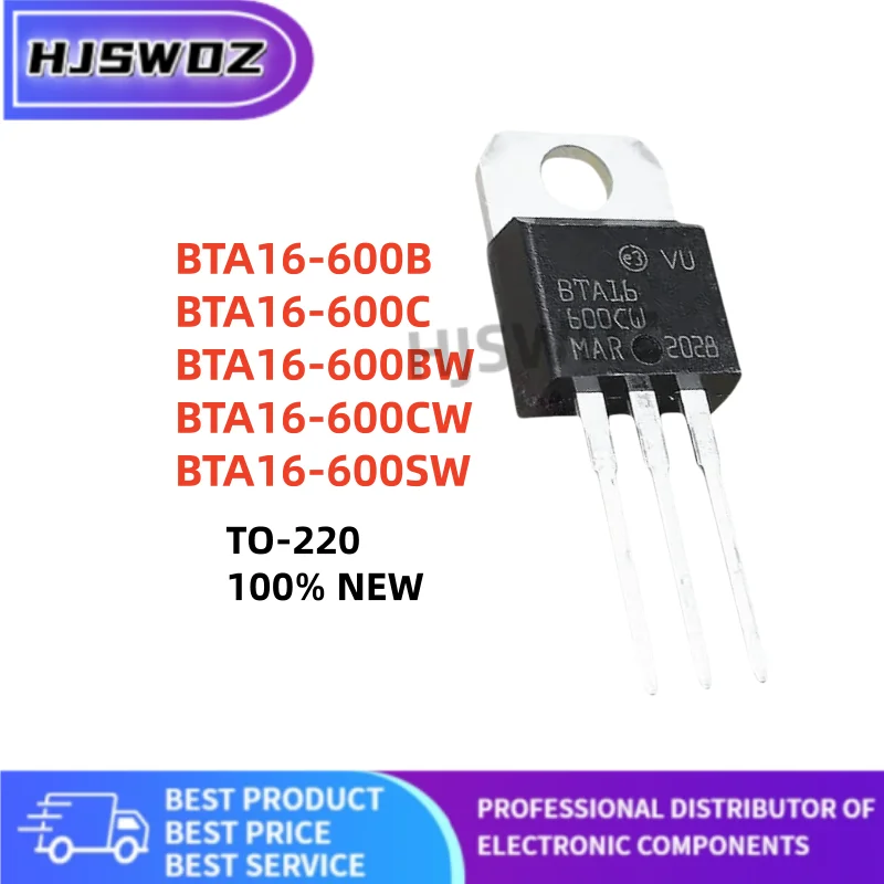 10 unidades BTA16-600C BTA16-600CW BTA16-600BW BTA16-600B BTA16-600SW BTA16 TO-220 100% NOVO