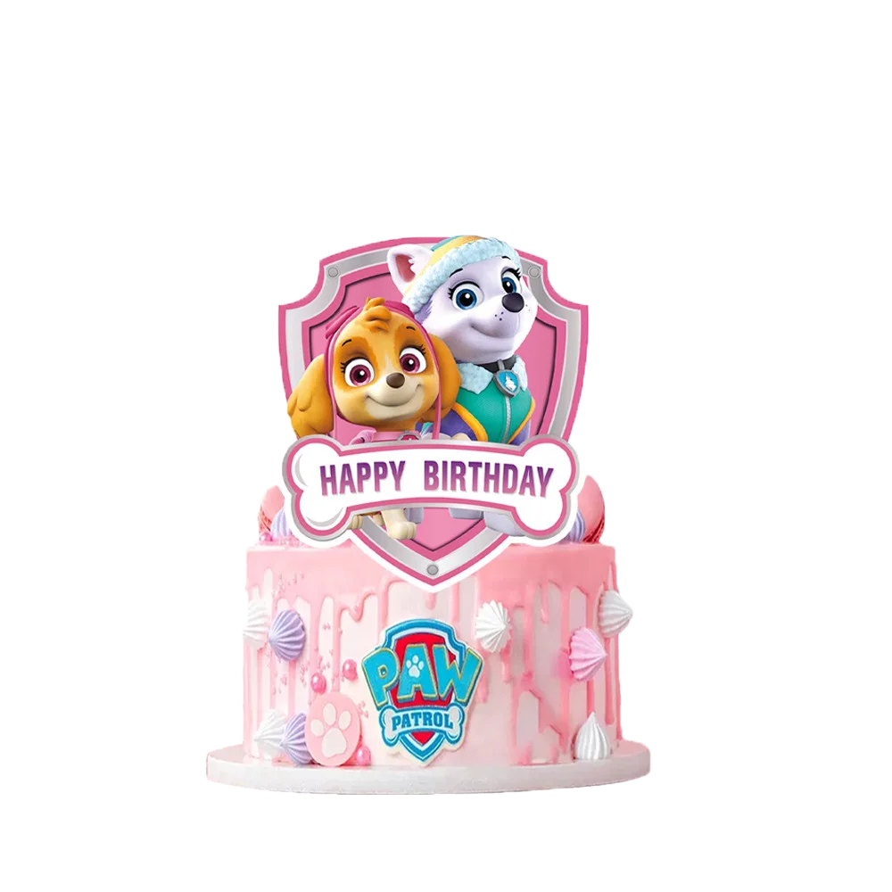 Cartoon Pfote Patrouille Kuchen Dekorationen Hunde Skye Kuchen Topper Junge Geburtstags feier Dekoration Cupcake liefert Baby party Lieferungen