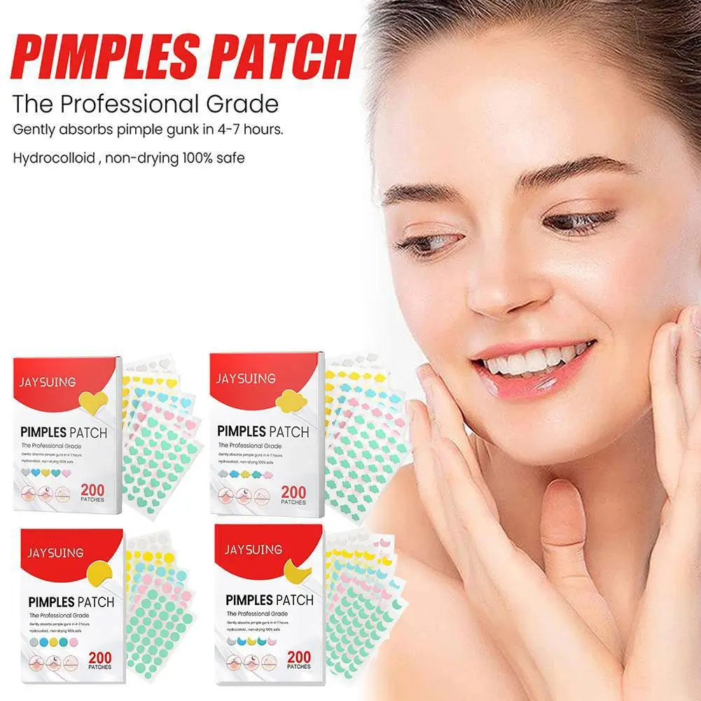 200 TEILE/SATZ Bunte Stern Herzförmige Akne Pickel Patches Behandlung Aufkleber Unsichtbare Akne Abdeckung Entfernung Pickel Patch Hautpflege