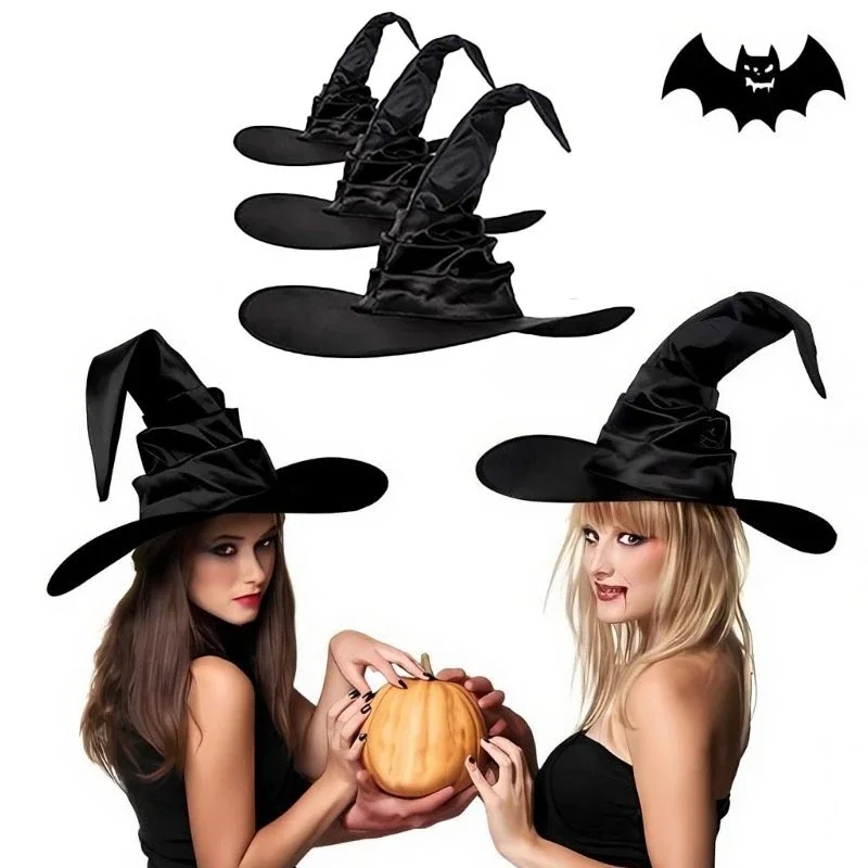 Halloween Witch Hat Foldable Wizard Cosplay Headgear Black Devil Cap For Adults Women Men Party Costume And Decor Prop 2026 New