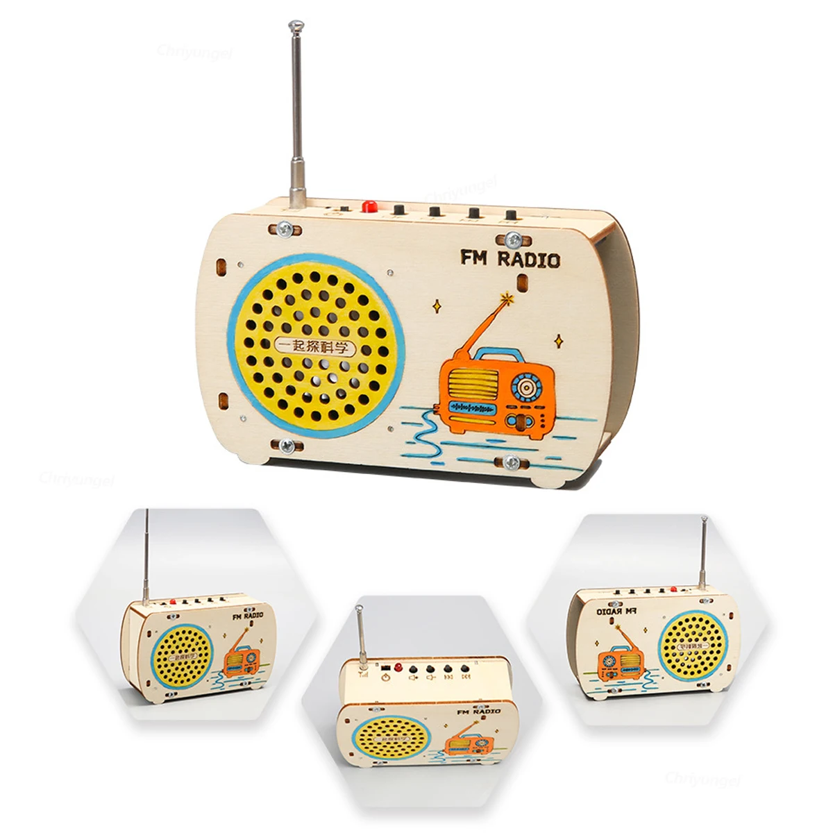 DIY Wooden Radio Kit Retro FM Educational STEM Building Toy Science Experiment Kit 3D Puzzle Craft Birthday Gift for Kids Teens view 5
