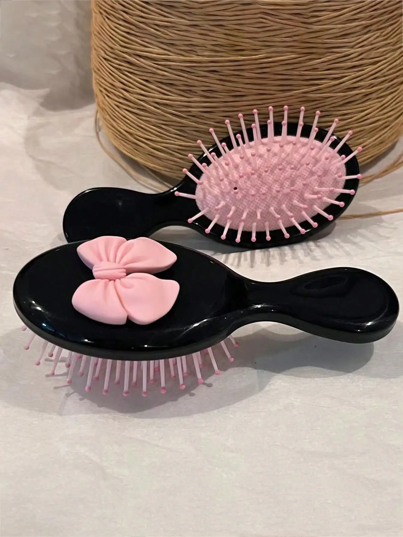 1pcs Fashion Bow Decorated Cushion Hair Brushes For Women Girls Daily Hair Care Accessories