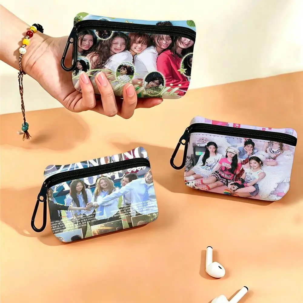 New KPOP Group K-kiiiKiii Oxford Fabric Mini Coin Wallet Smooth Zipper Hanging Design Multi-use Small Storage Bag For Travel