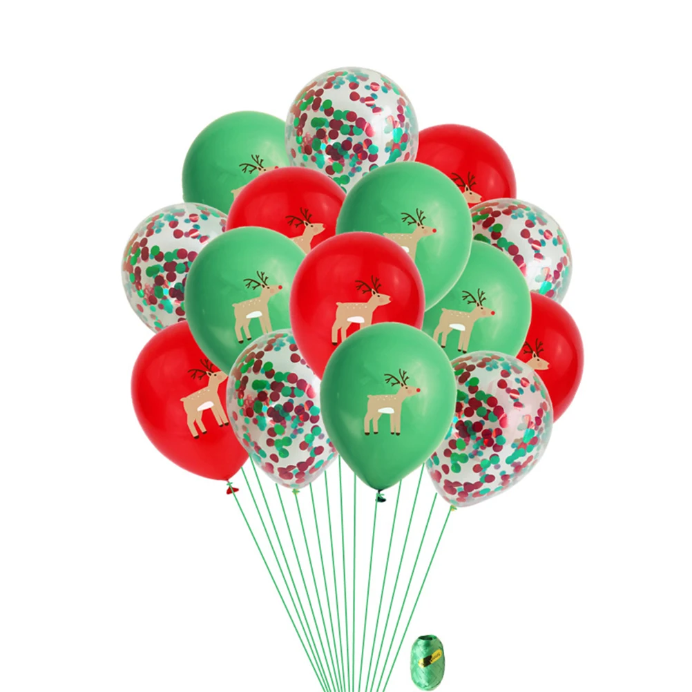 

15 Pcs Christmas Decorative Balloon Set Vibrant Supplies Xmas Latex Balloon Wall Door Window Ceiling Decoration