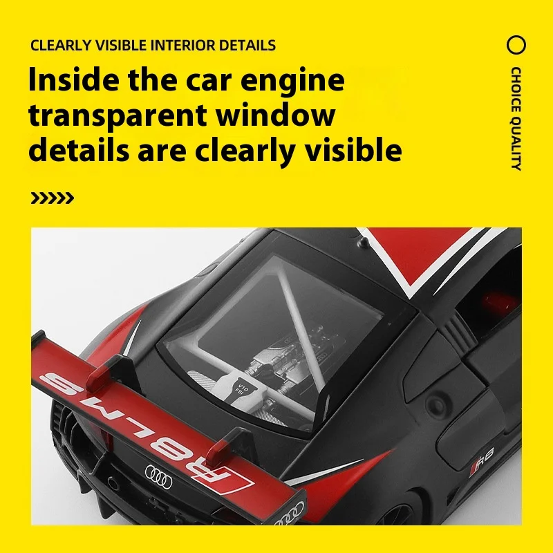 WASA 1:24 أودي R8 LMS نمط مشترك لاتيه الفن Supercar سبيكة دييكاست نموذج سيارة الصوت والضوء بوتيك هواية ديكور تحصيل