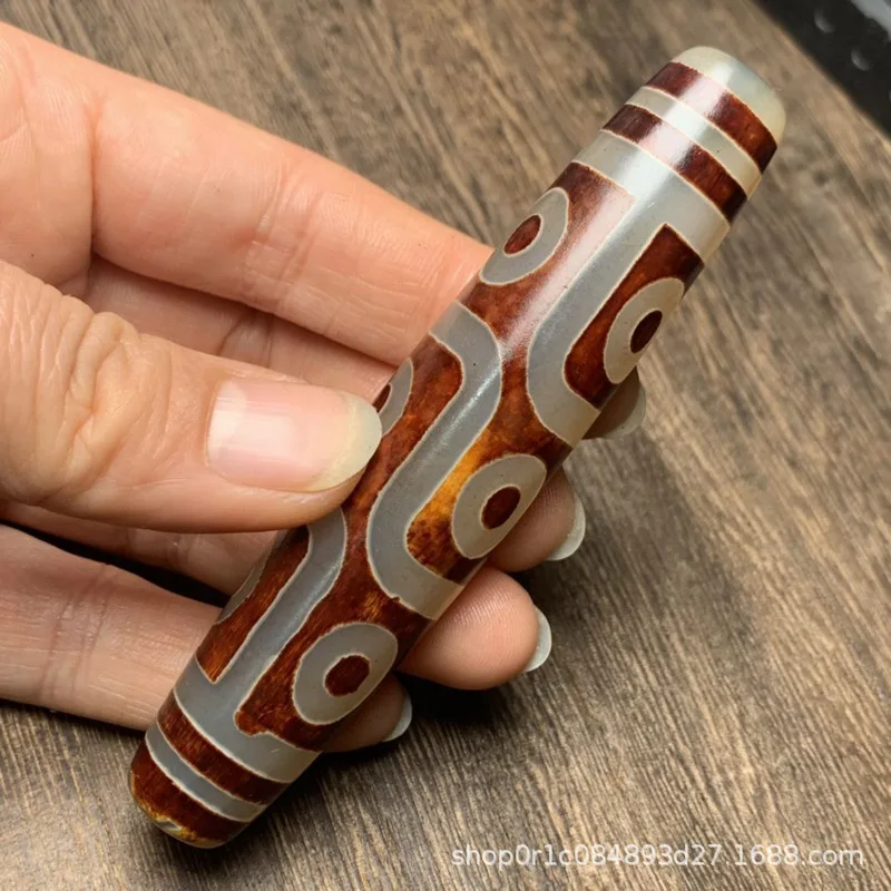 التبت حقيقية تسعة العينين Dzi حبة يده قطعة الرجال اللعب الثقافية كبيرة Dzi قلادة بها خرزات الألغام القديمة العقيق Dzi حبة معلقة قطعة #1